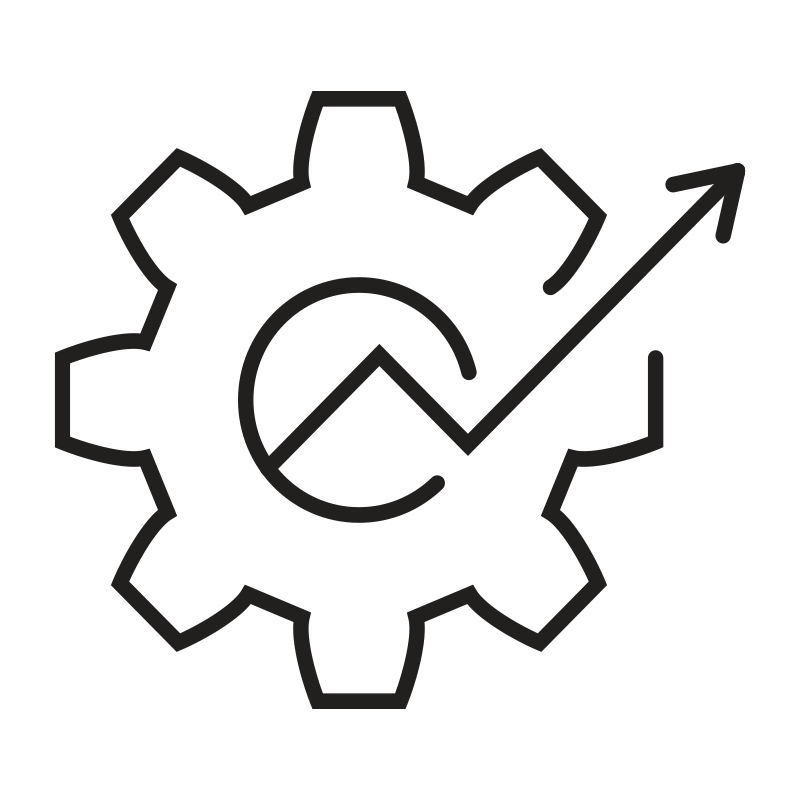 gear with arrow up icon